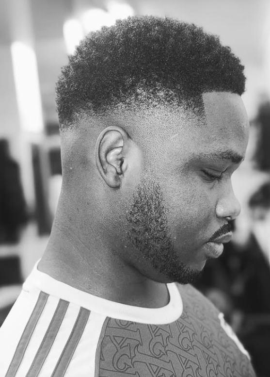 Close detail of a precision skin fade cut at Macveli Cuts on Old Kent Road, London